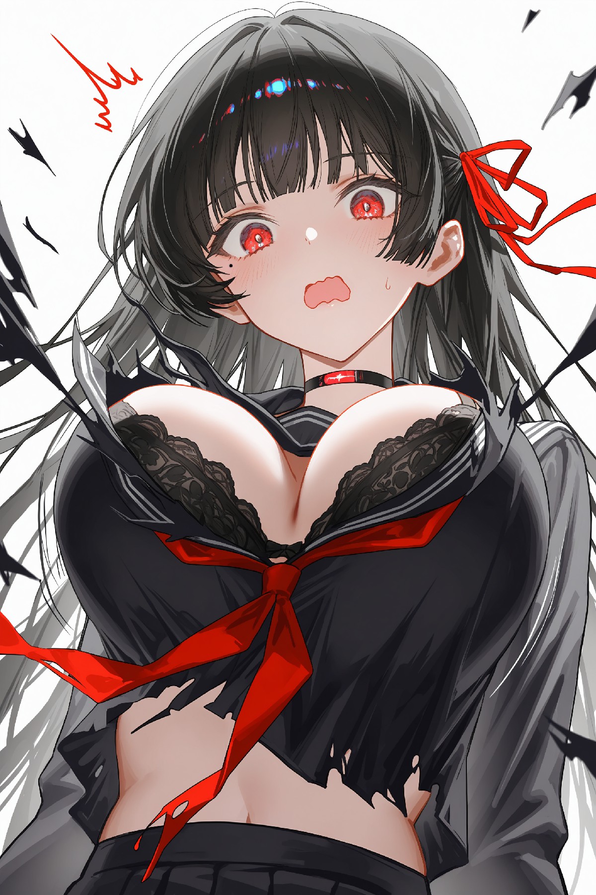 暗黑系制服美少女的惊艳表情时刻