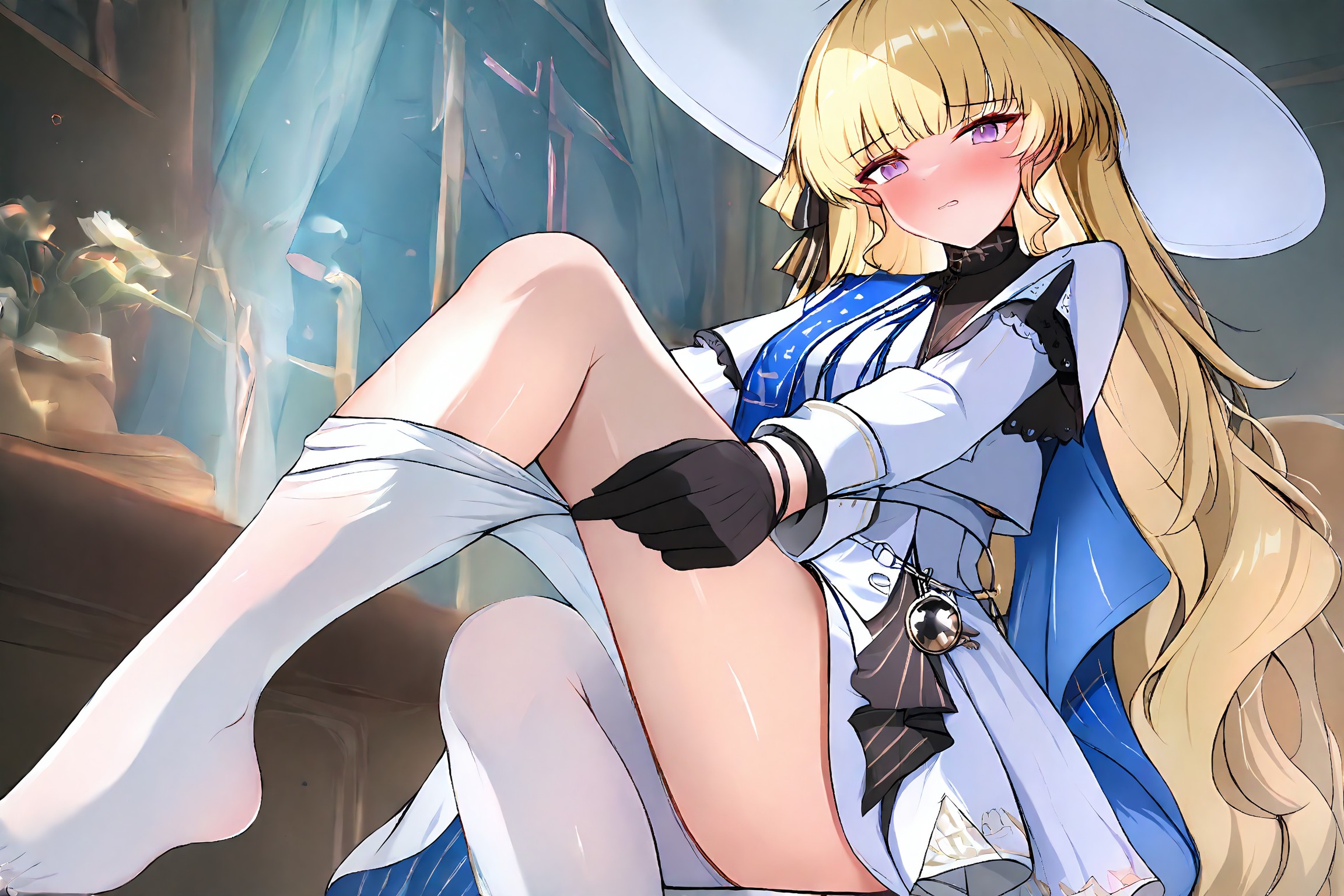 华丽服饰白丝金发二次元美少女