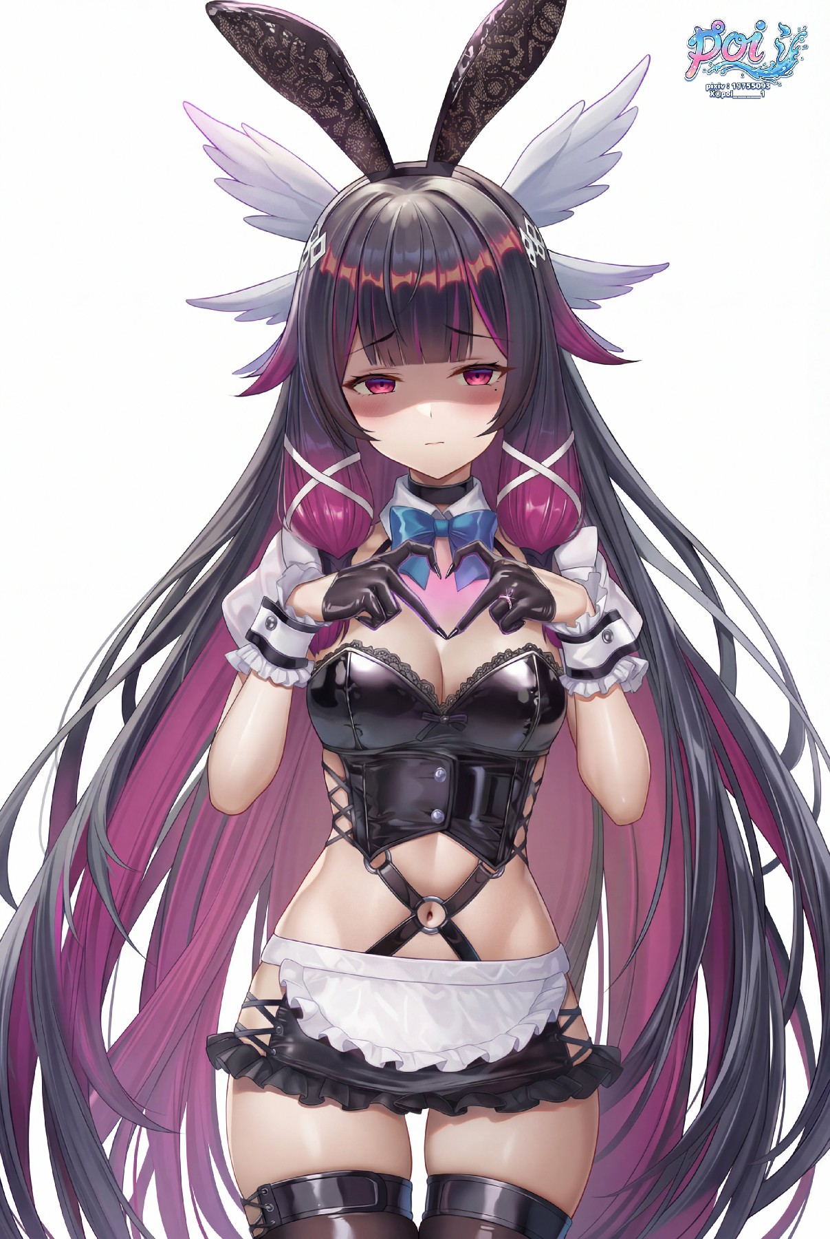 二次元兔耳娘爱心手势甜飒穿搭