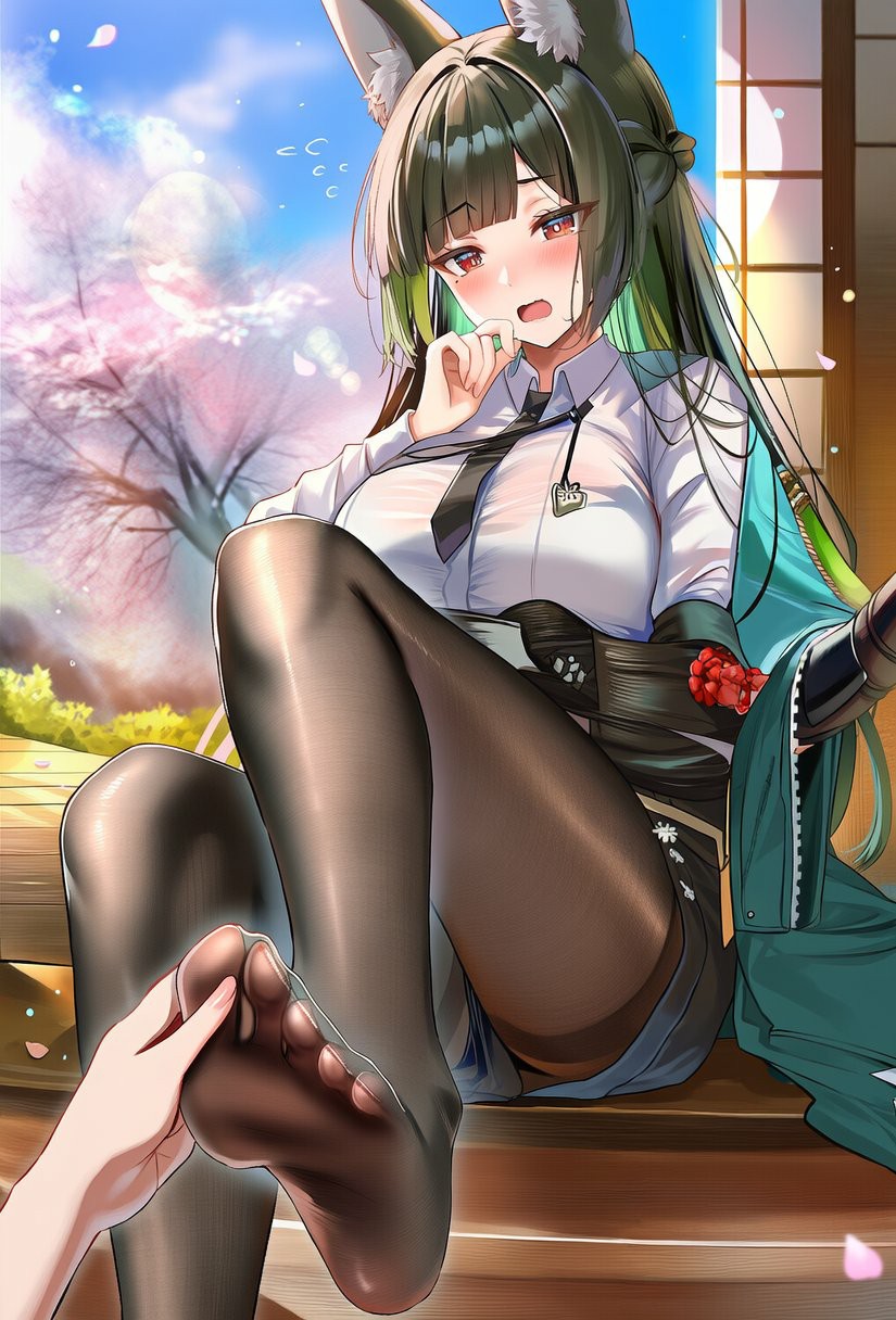 兽耳少女樱花树下的温柔心动瞬间