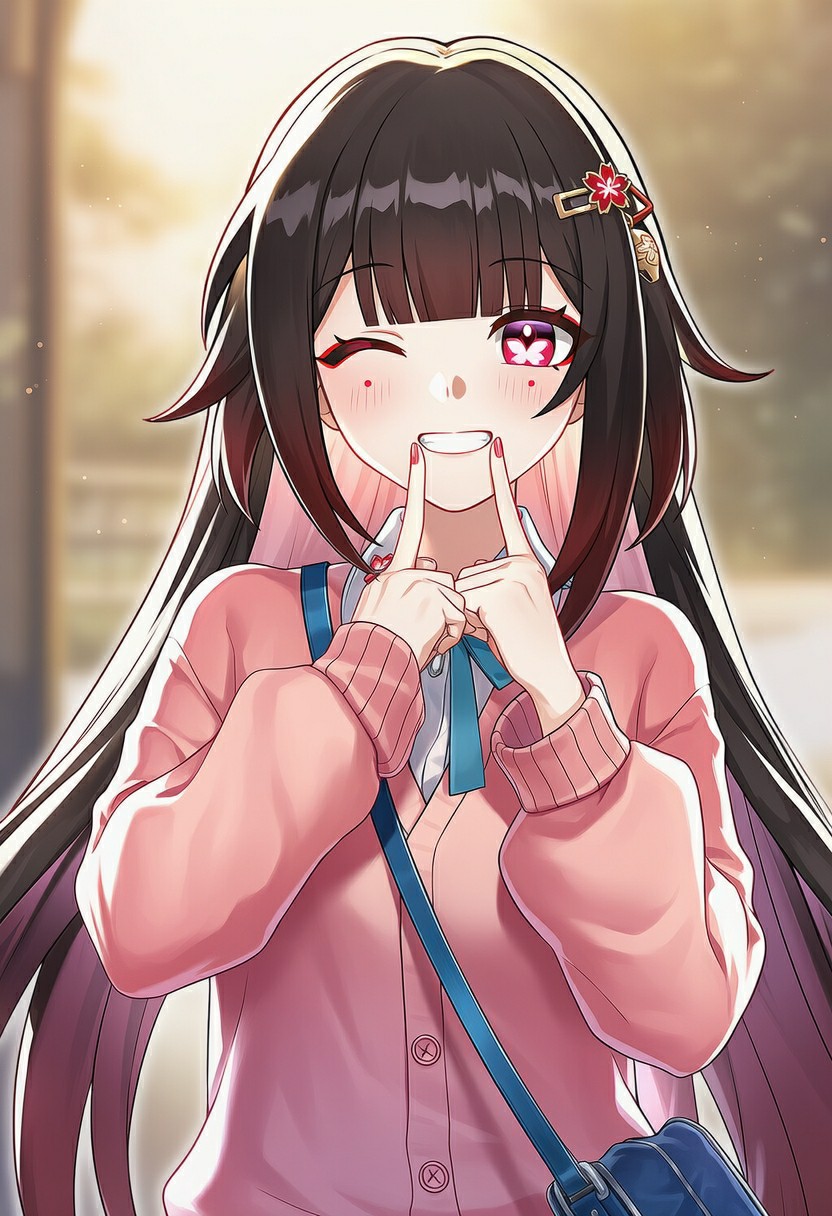 甜美元气二次元少女笑容治愈瞬间