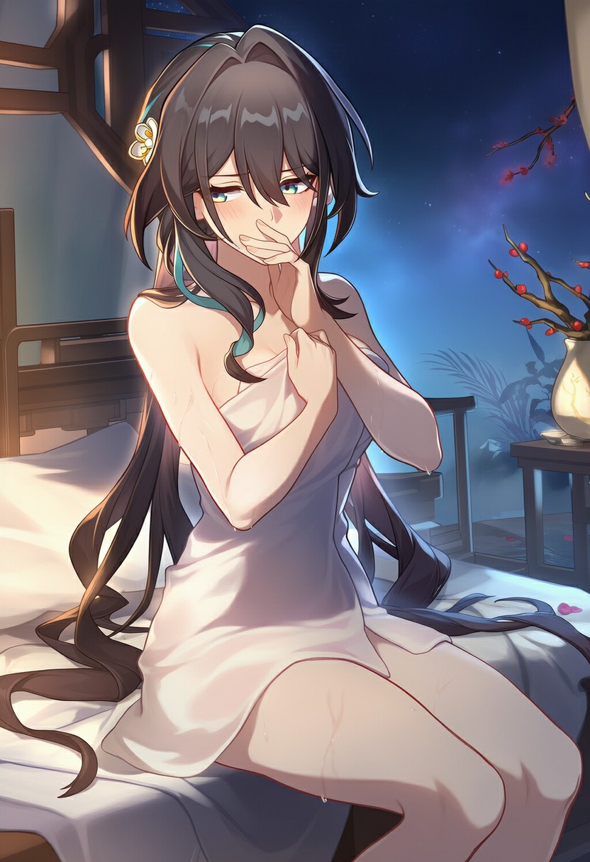 古风浴后少女，娇羞氛围感拉满