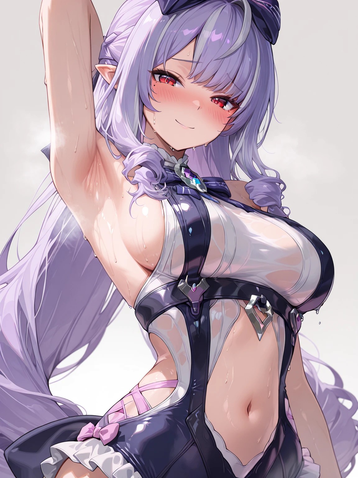 浅紫发红眸二次元女角色 湿感造型超吸睛