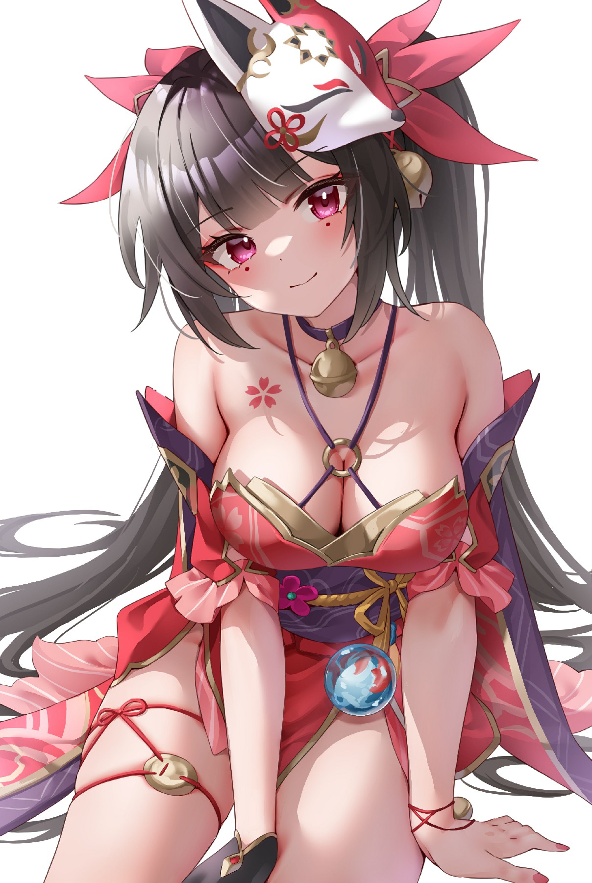 狐狸面具小姐姐 和风性感穿搭超吸睛