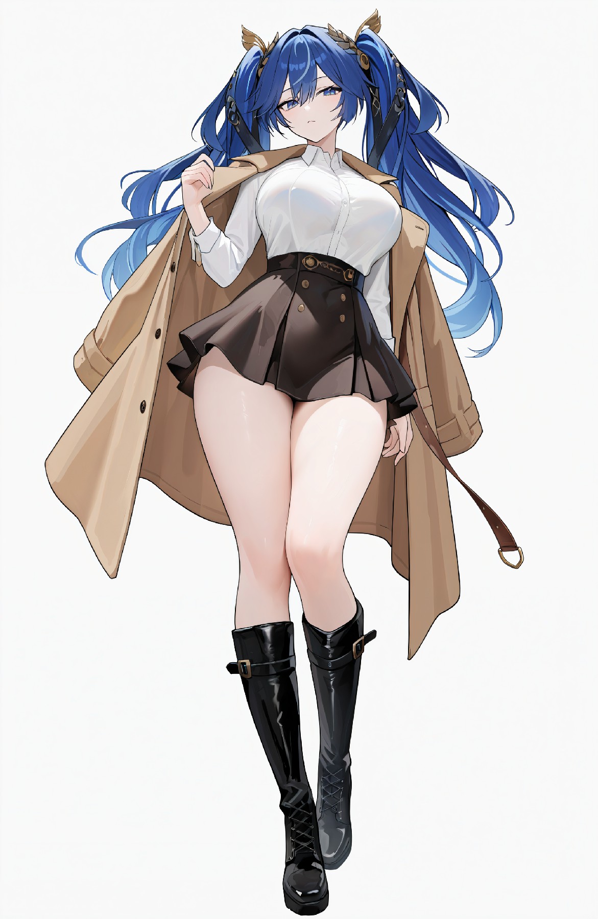 蓝发双马尾御姐风穿搭惊艳吸睛