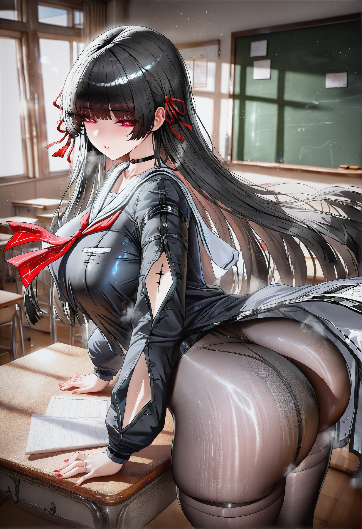 教室黑长直学姐的制服诱惑