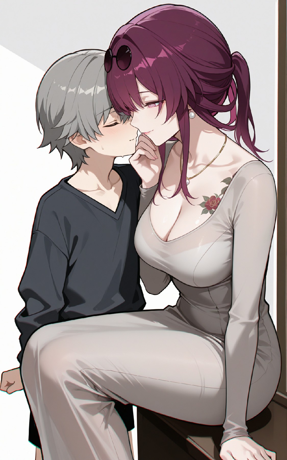 性感御姐与少年的亲昵吻戏