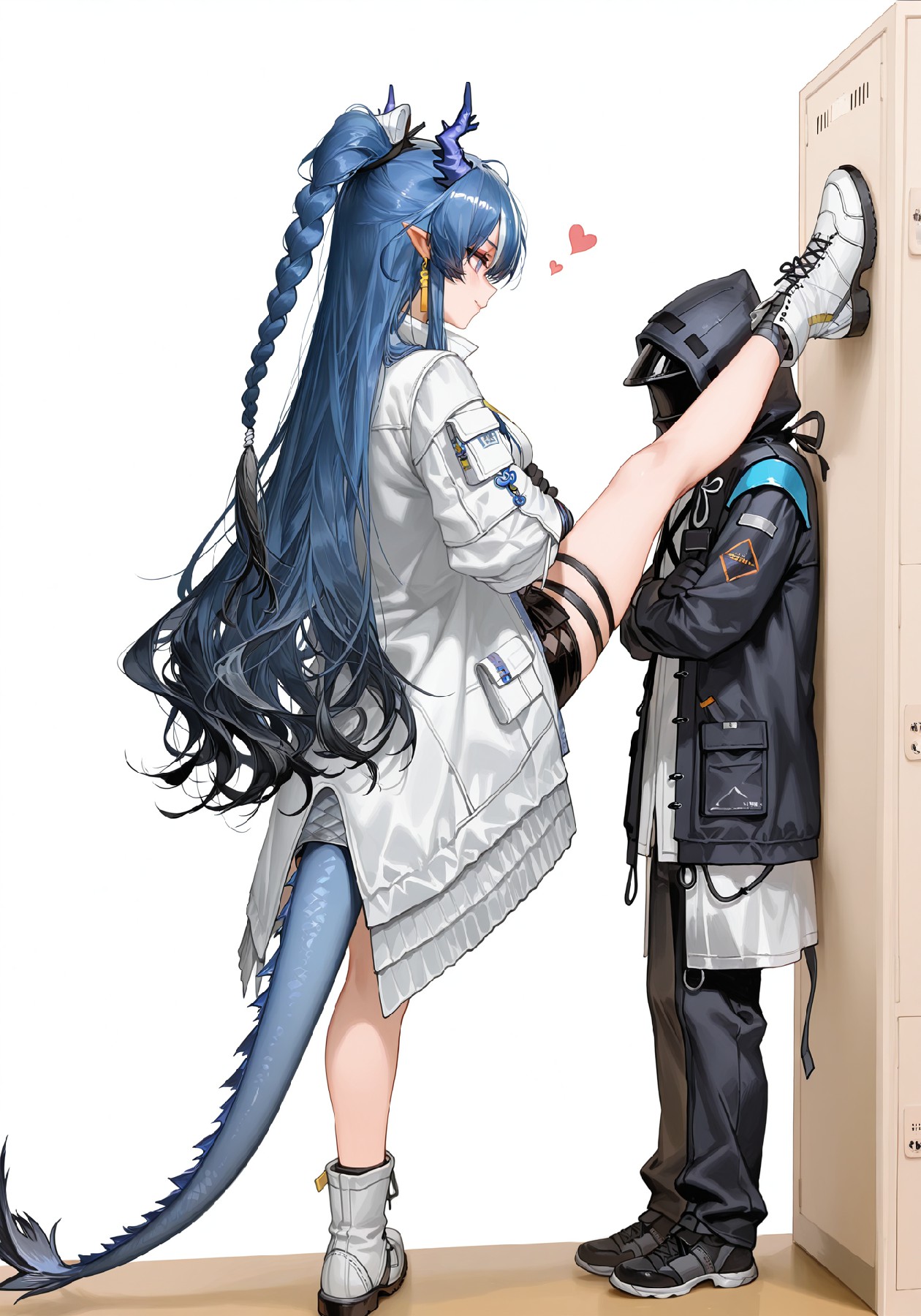 蓝发龙女高抬腿心动互动名场面