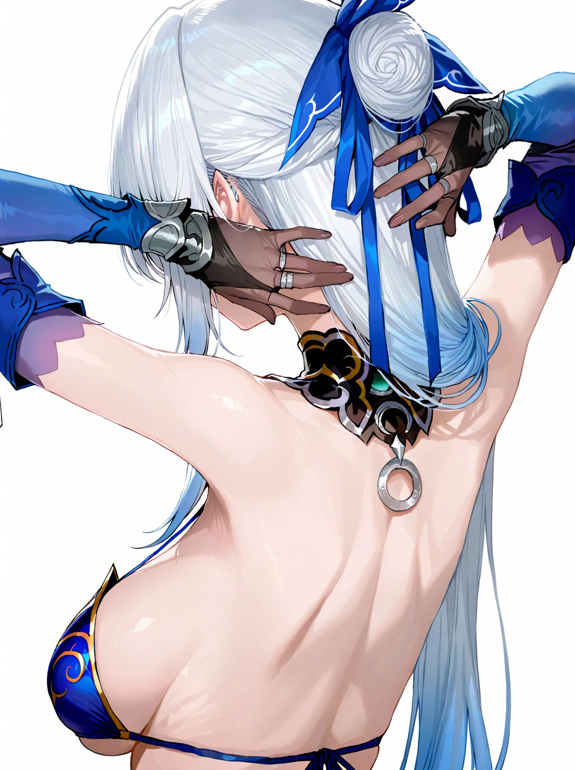 银蓝发美人理鬓间丝，冷艳氛围感直接拉满