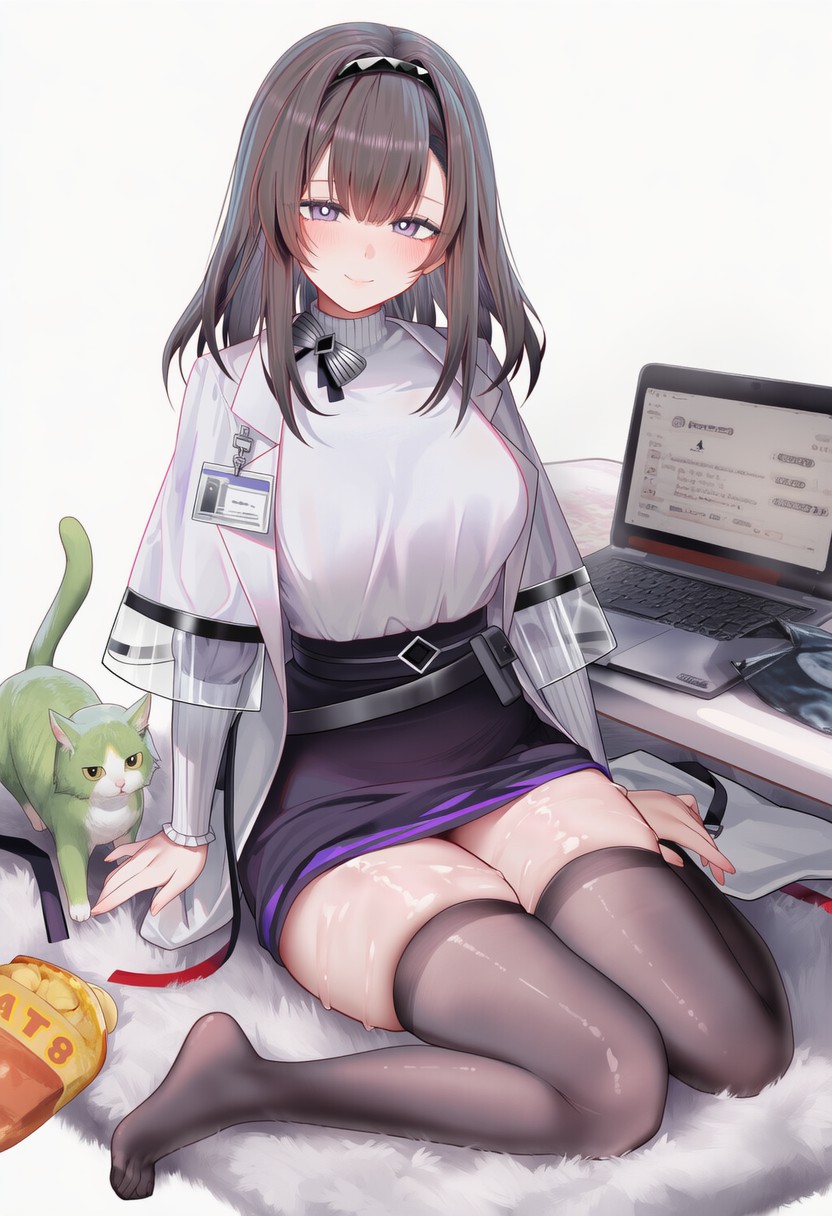 职场风二次元少女与软萌绿猫日常