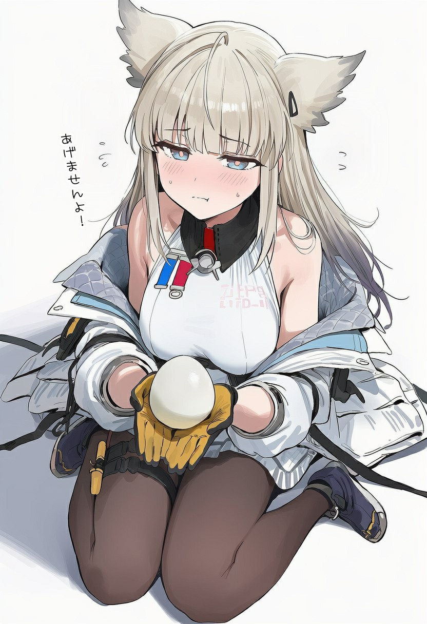 狐耳少女害羞抱蛋，二次元制服超带感！