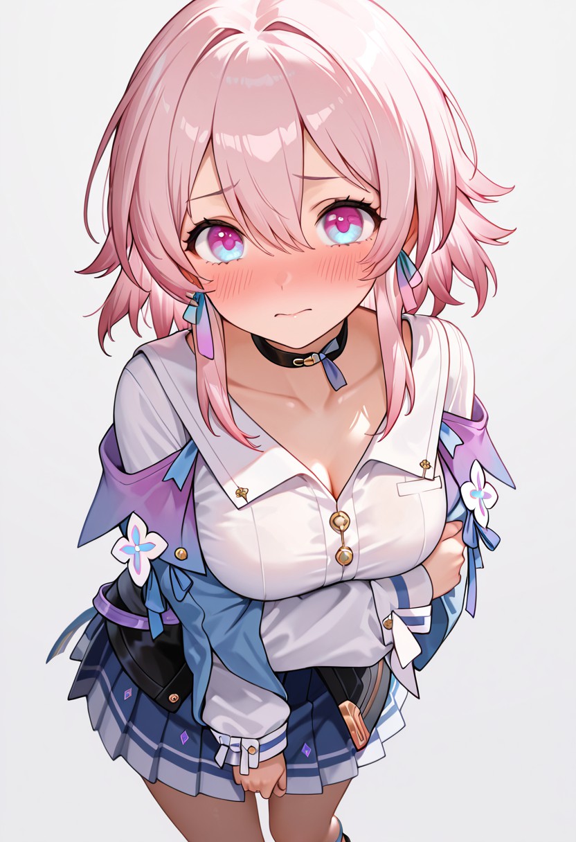 粉发二次元少女，可爱穿搭超吸睛