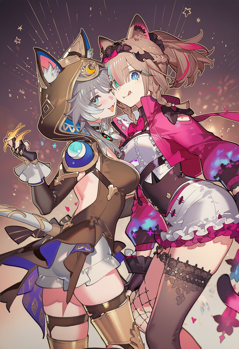 双姝萌系猫耳造型超吸睛