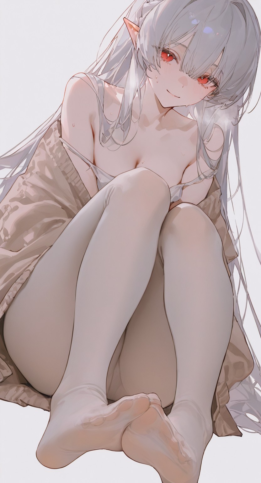 银发精灵少女的纯欲氛围感