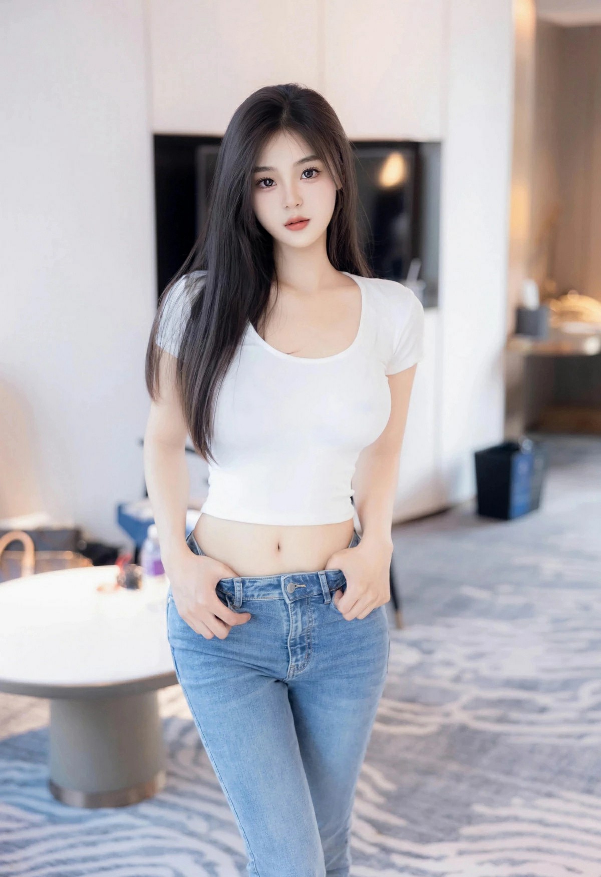 白T配牛仔 轻松穿出好身材的日常穿搭