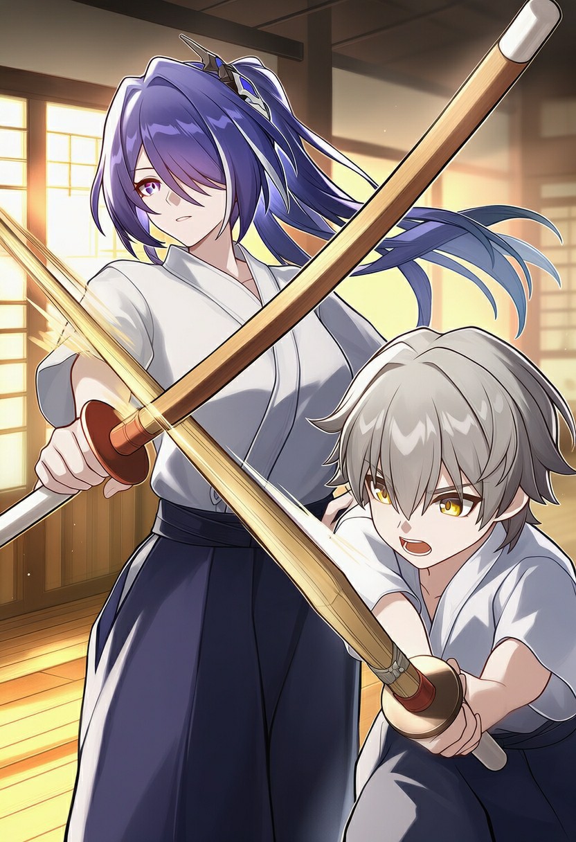 星穹铁道黄泉指导开拓者进行剑道训练