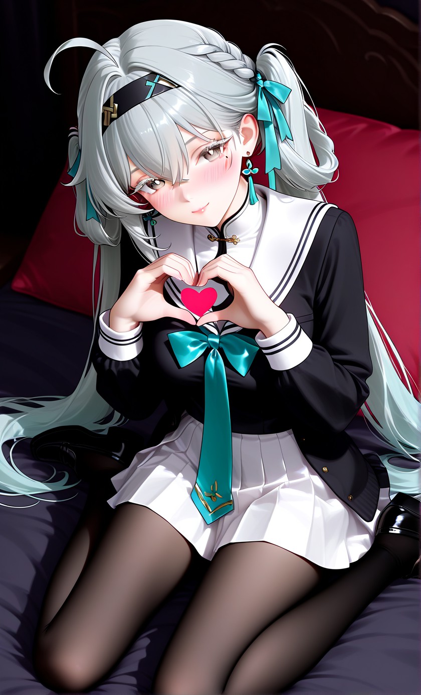 超甜可爱JK装流萤比心二次元精美插画