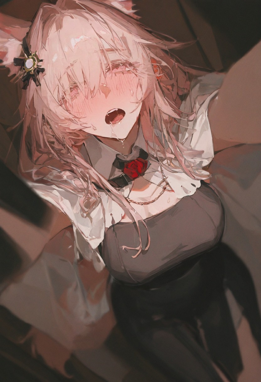 粉色兽耳女仆｜手绘氛围感绝了