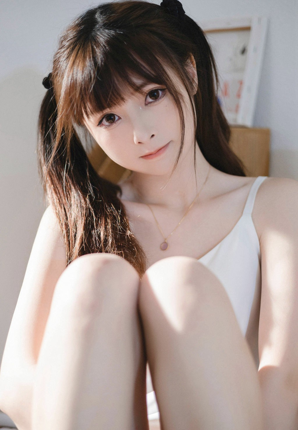 居家双马尾少女温柔阳光氛围感日常写真