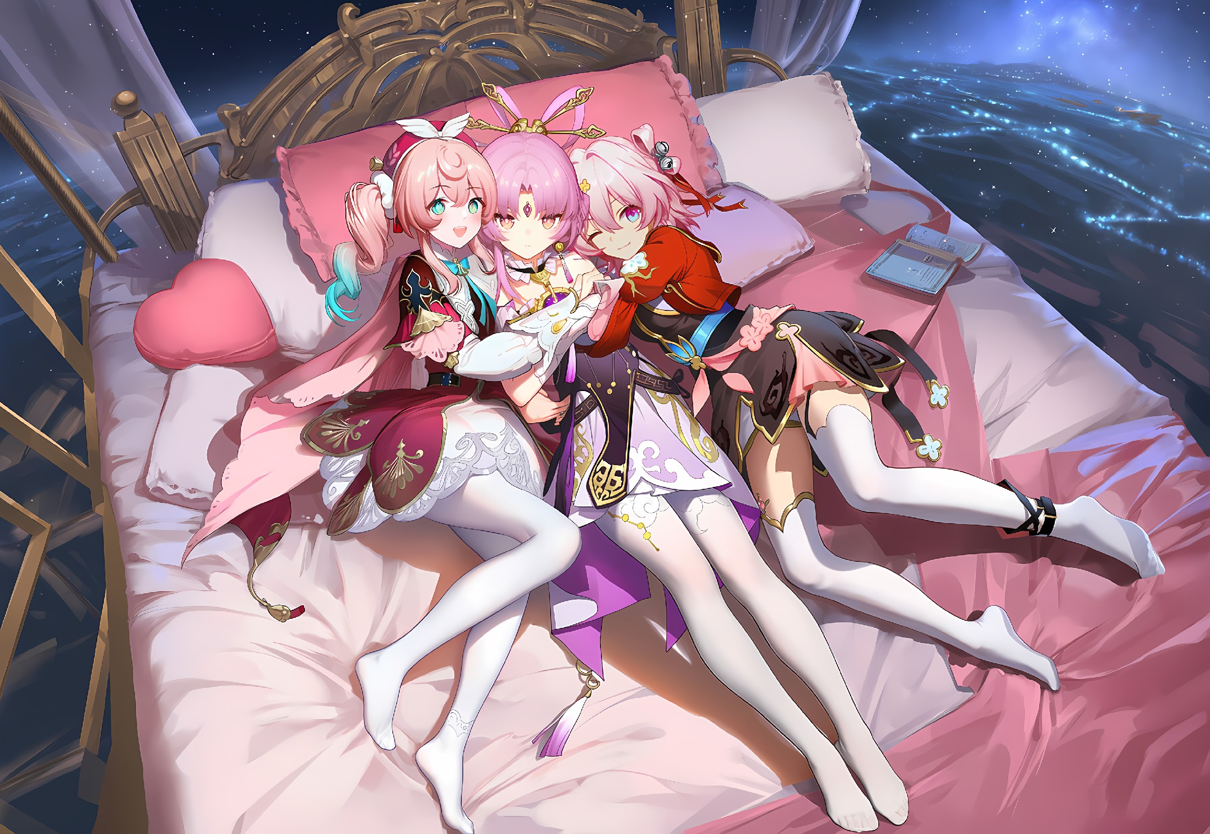 三位美少女的温馨同床时刻