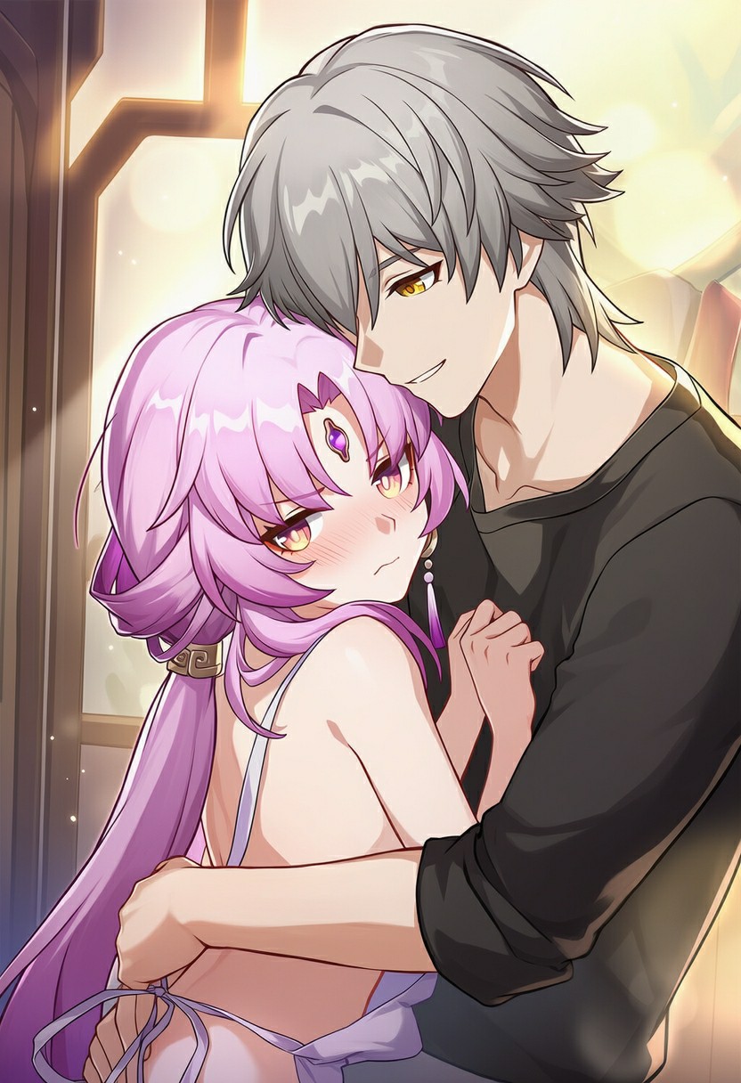 《星穹铁道》开拓者与符玄的暖心相拥时刻