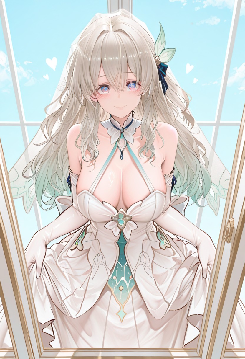 银发渐变婚纱少女的梦幻瞬间