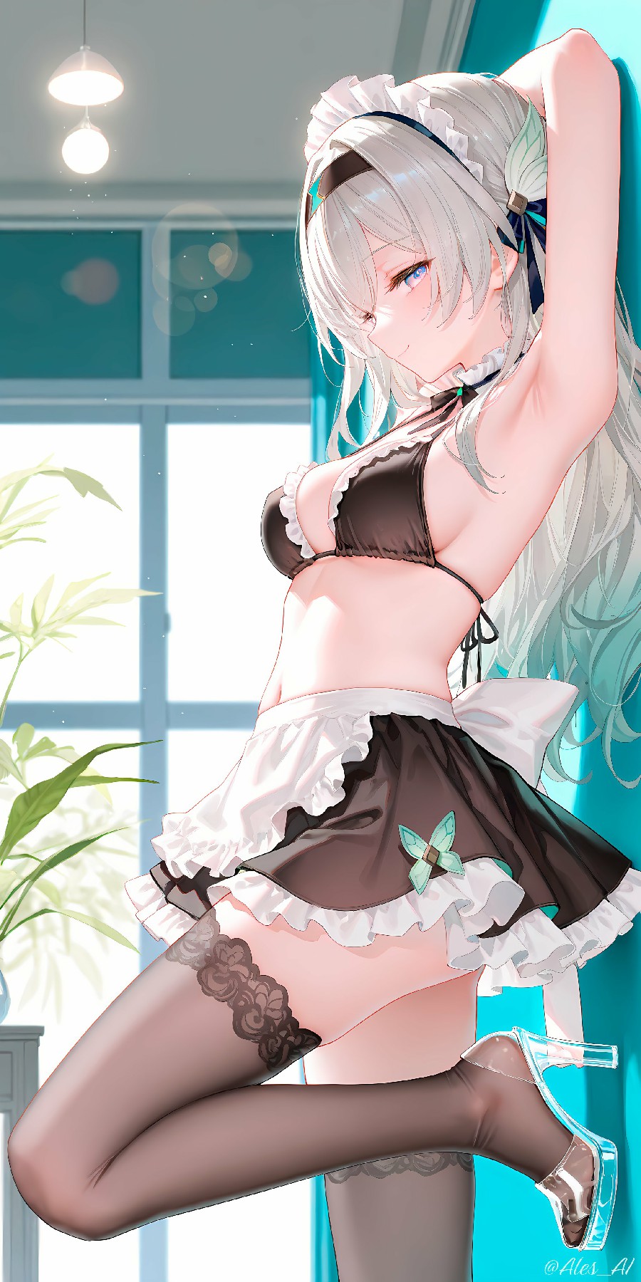 二次元女仆装美少女,魅惑氛围感拉满