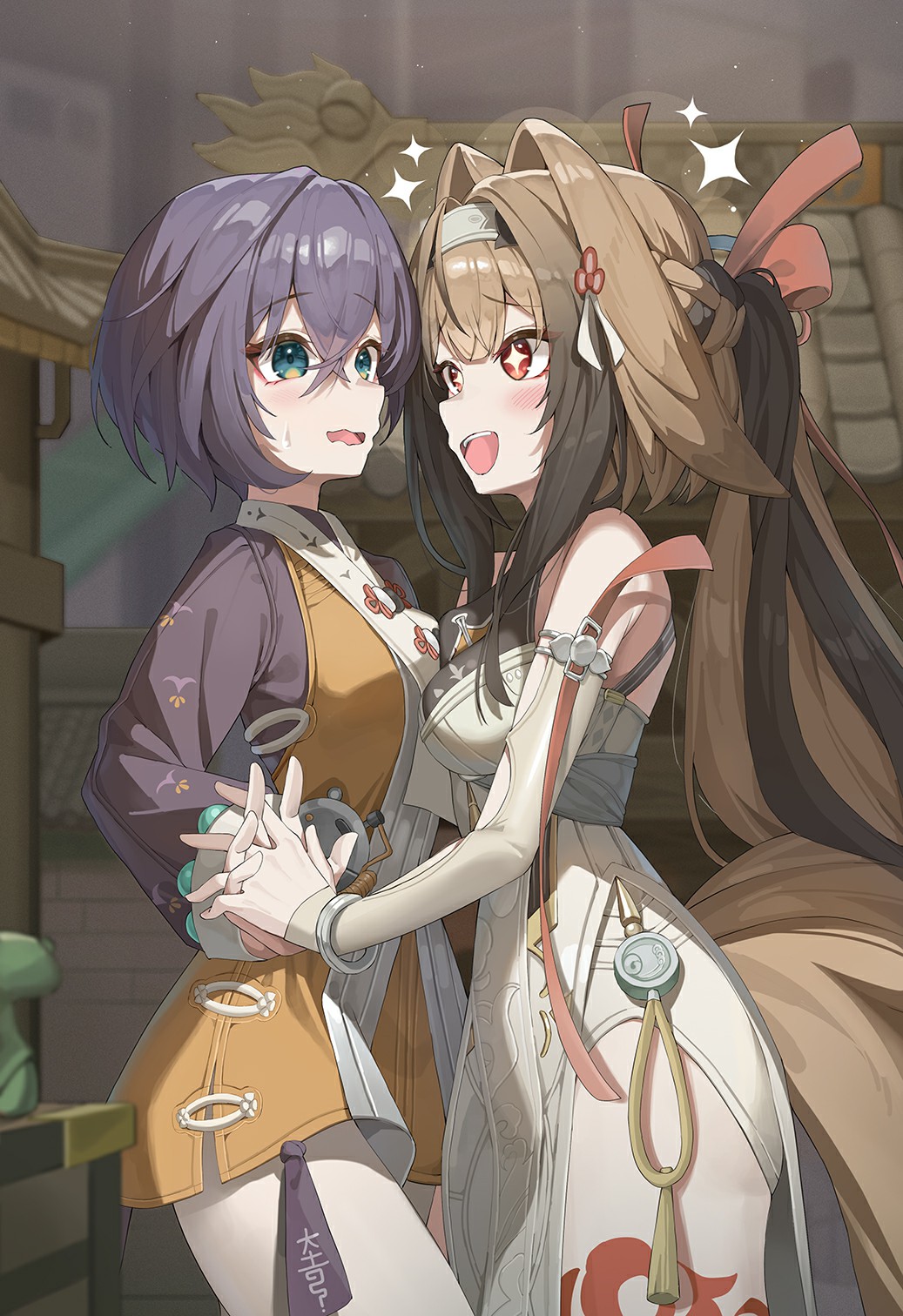 古风美少女亲密互动,甜度超标啦