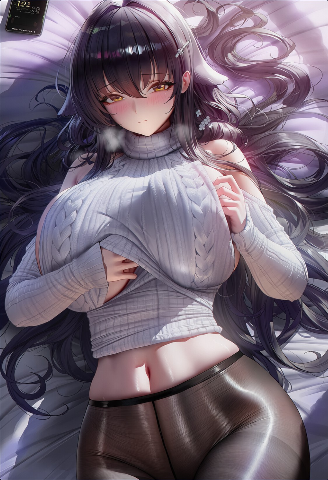 慵懒氛围感拉满的动漫针织穿搭少女