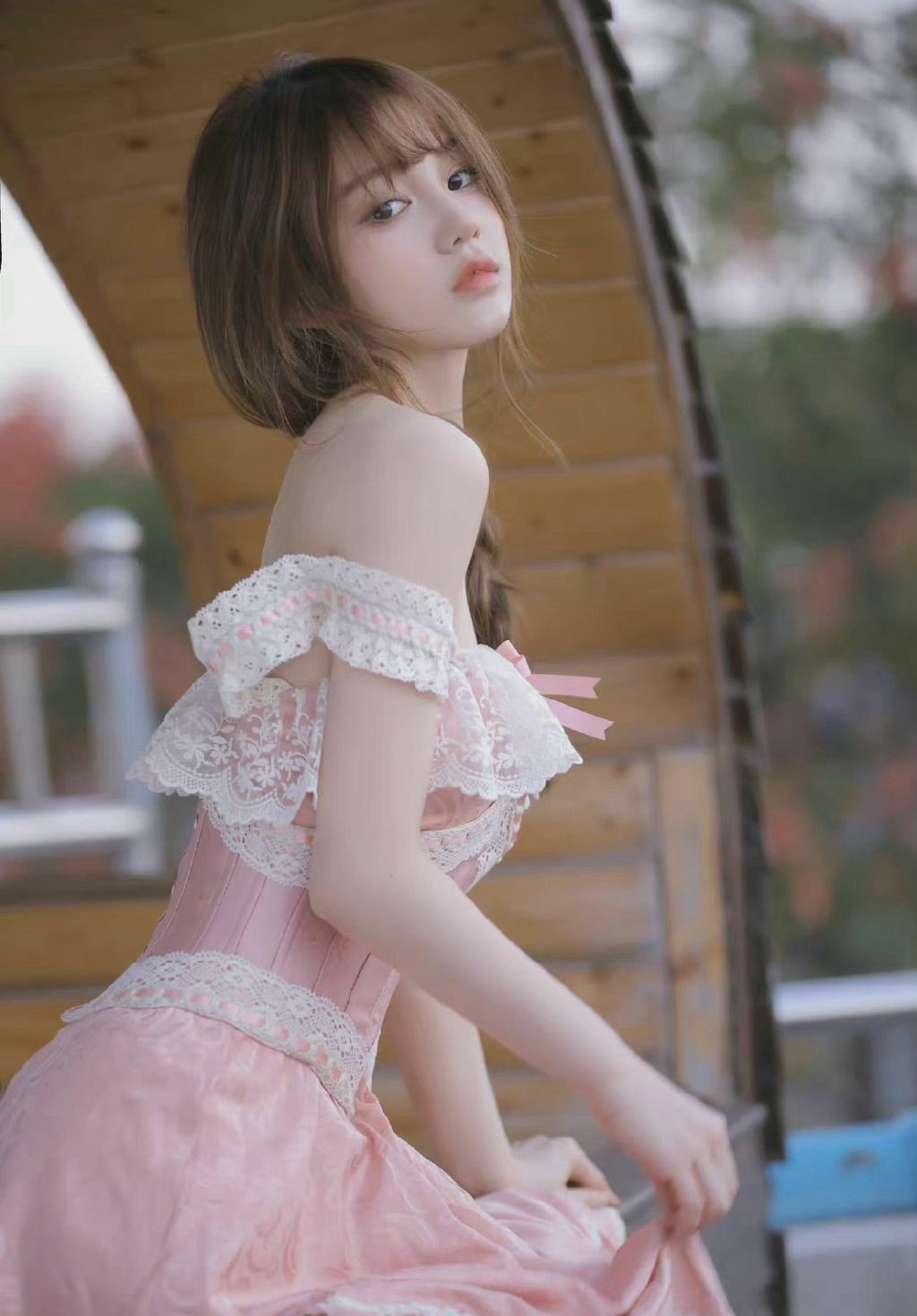 粉色洛丽塔少女 春日氛围感拉满