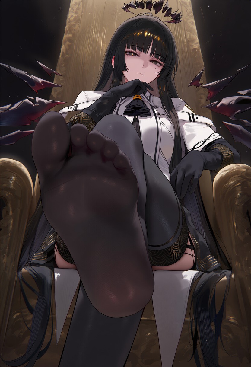 二次元女王范角色坐椅姿态超有气场