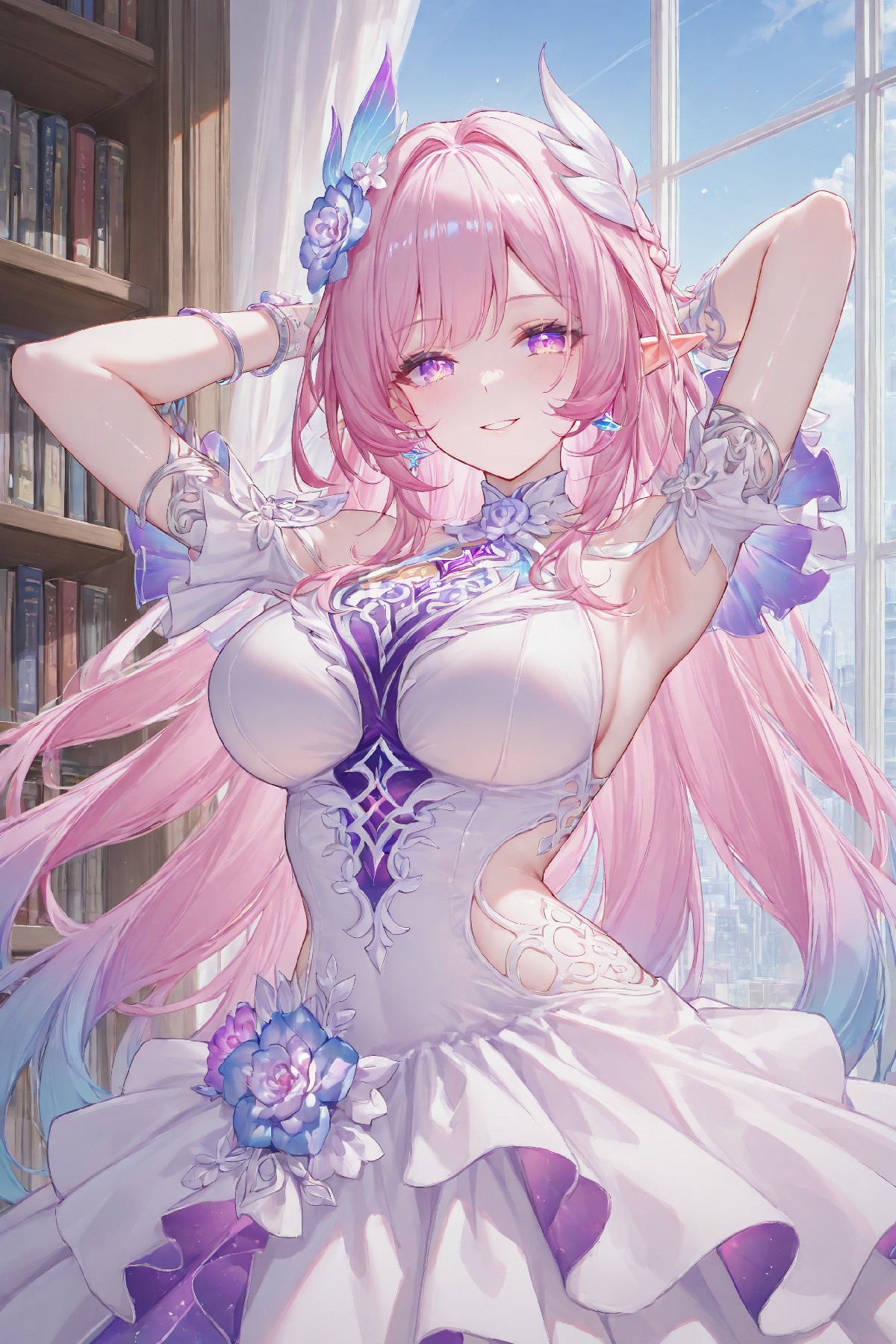 粉发精灵公主梦幻造型美到窒息