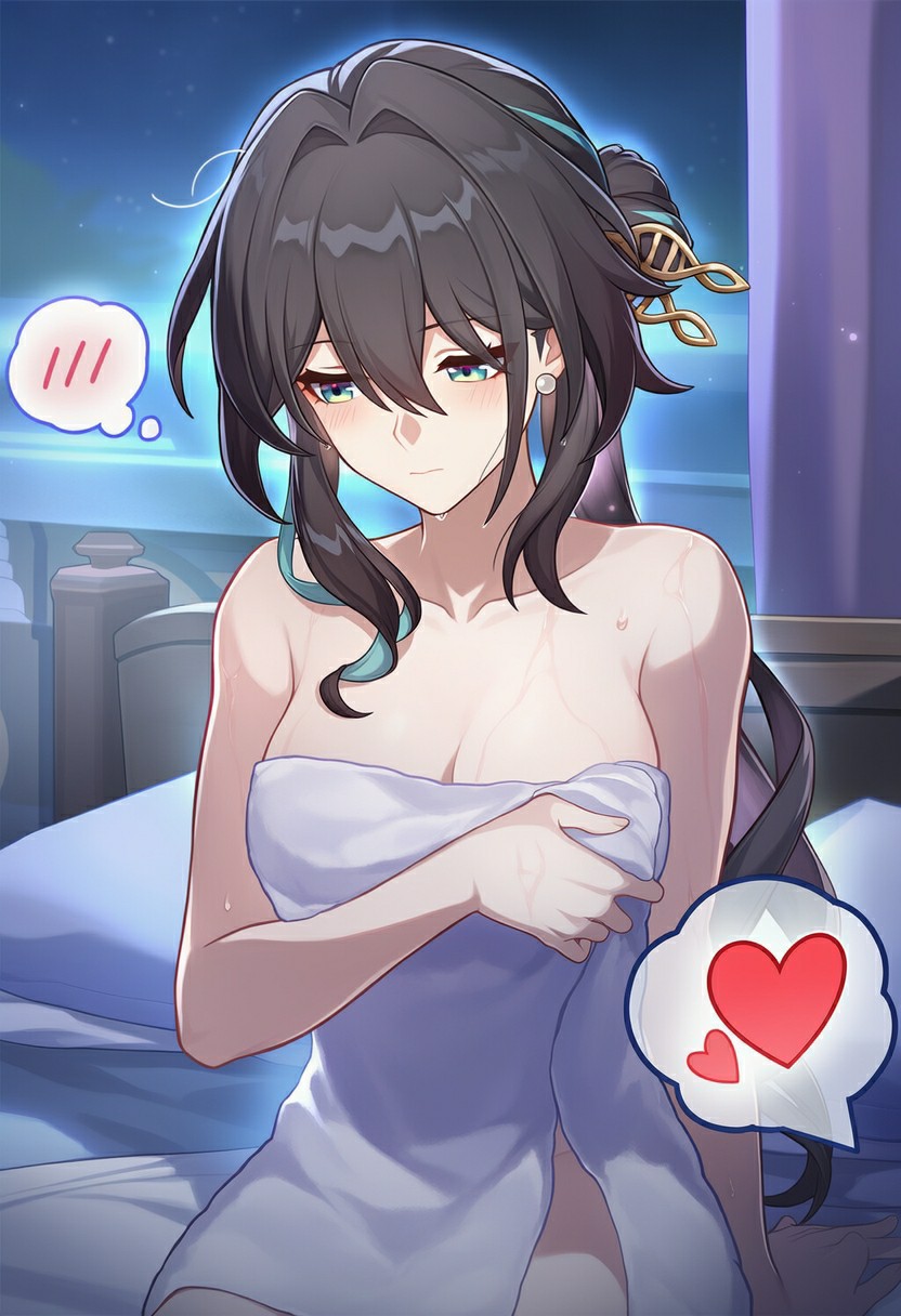 雷电将军浴后娇羞瞬间,氛围感直接拉满!