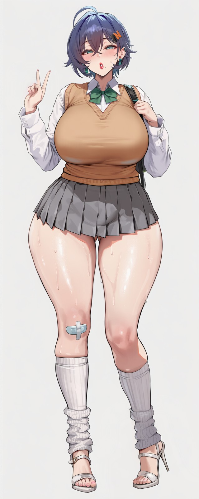 元气动漫少女的校园风穿搭展示