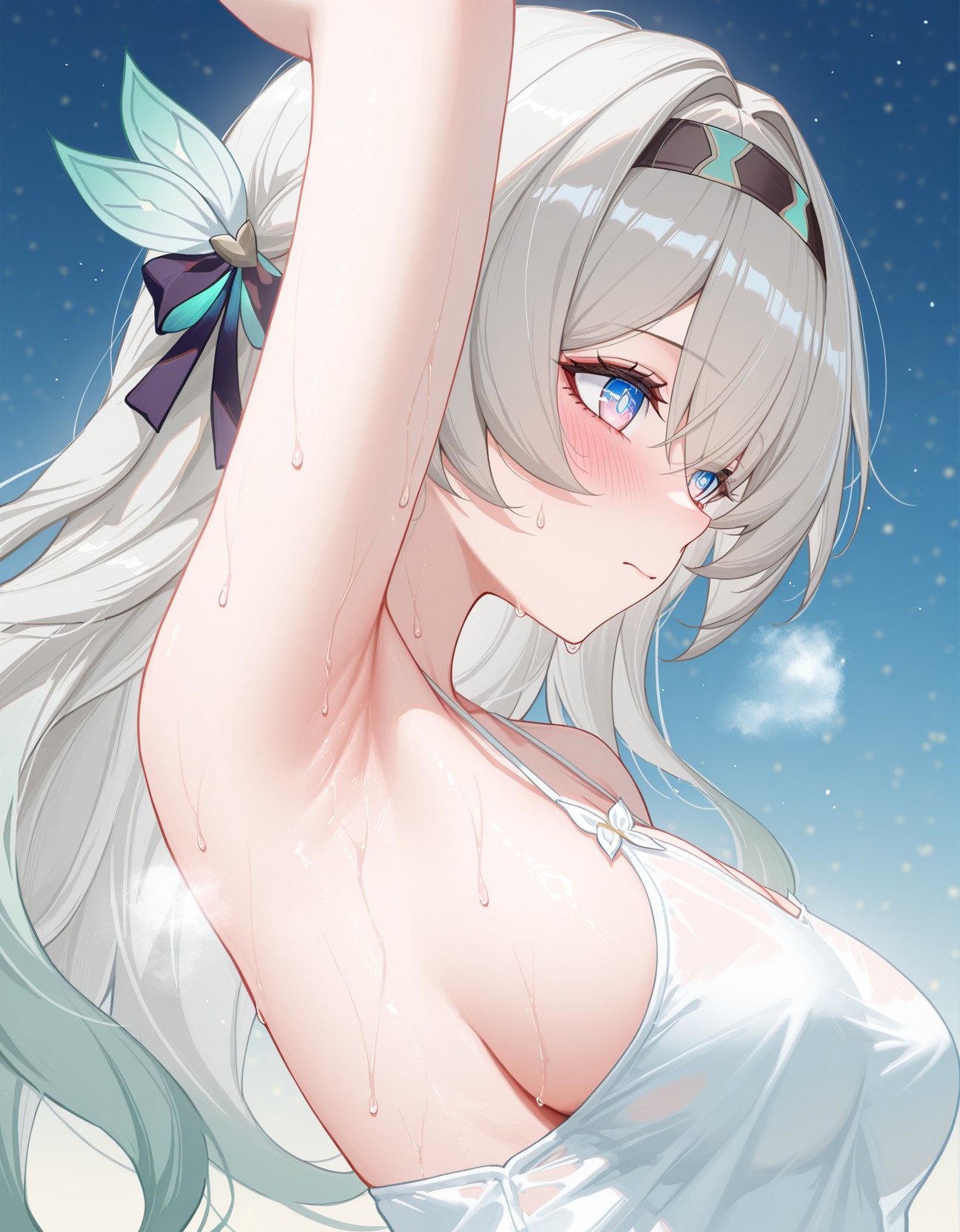 银发少女夏日清凉感💦纯欲氛围拉满