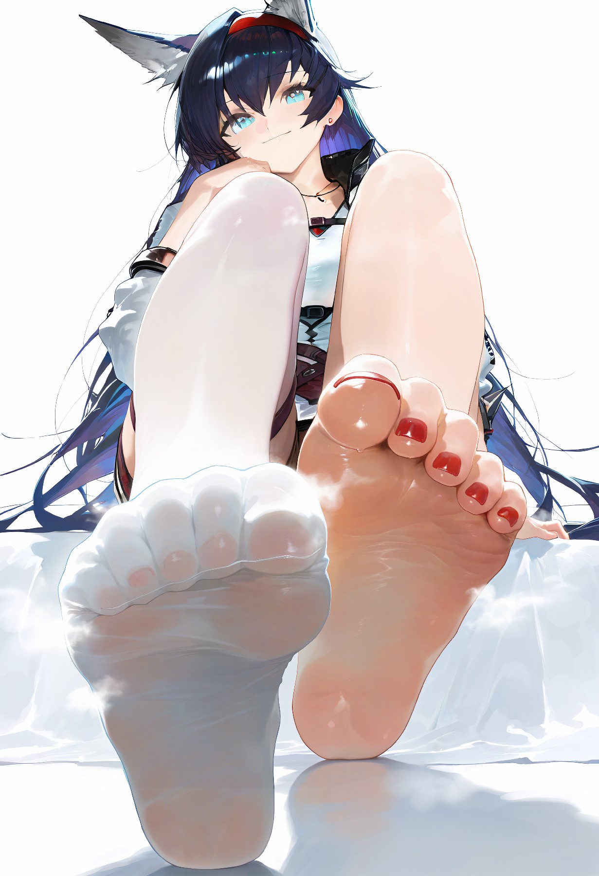 猫耳娘的诱人小jiojio，白丝与裸足反