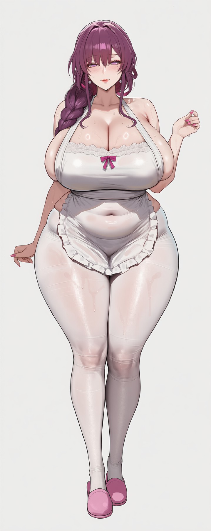 紫发女仆装丰满御姐的吸睛造型