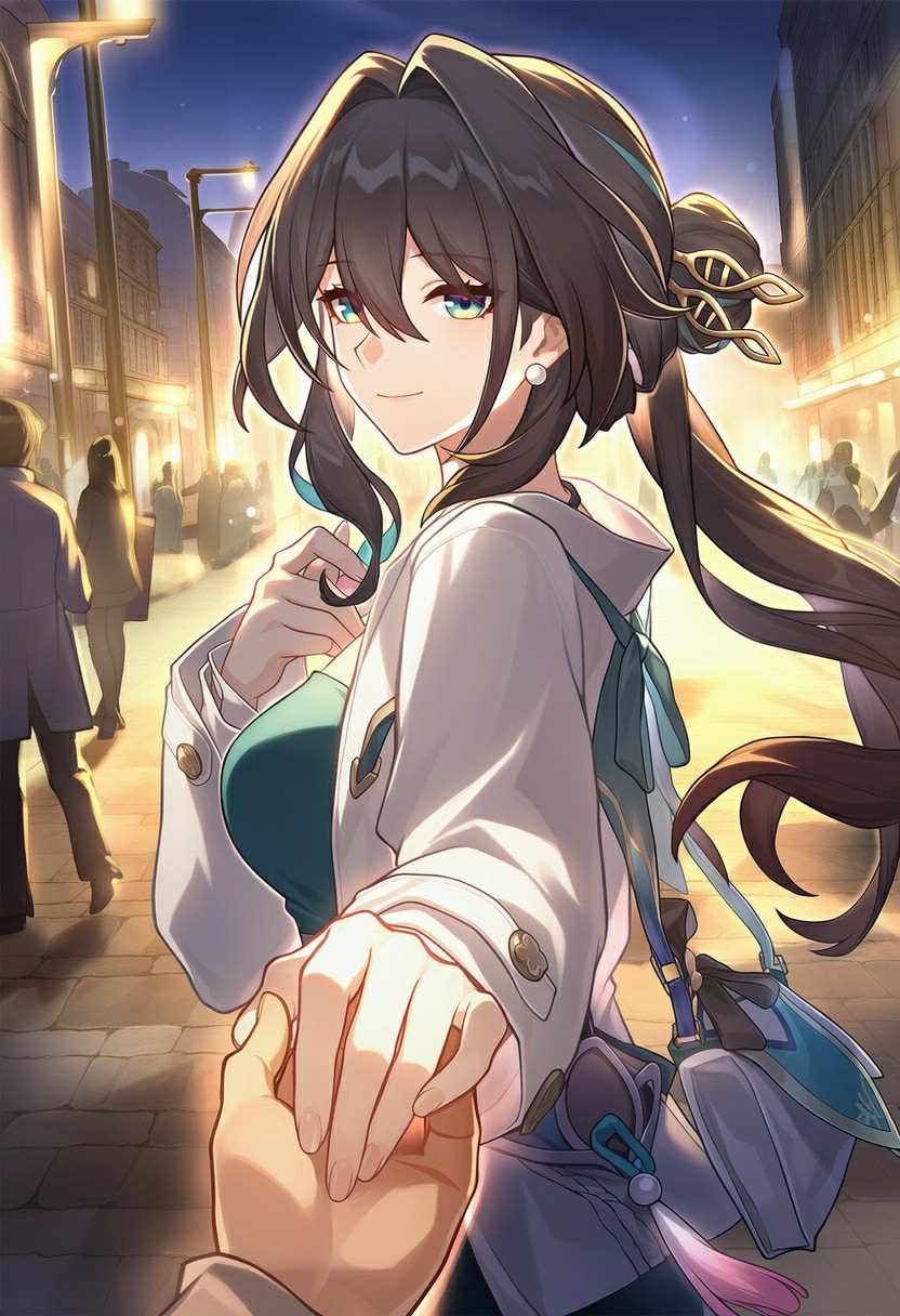 夜街牵手的二次元少女，氛围感超绝