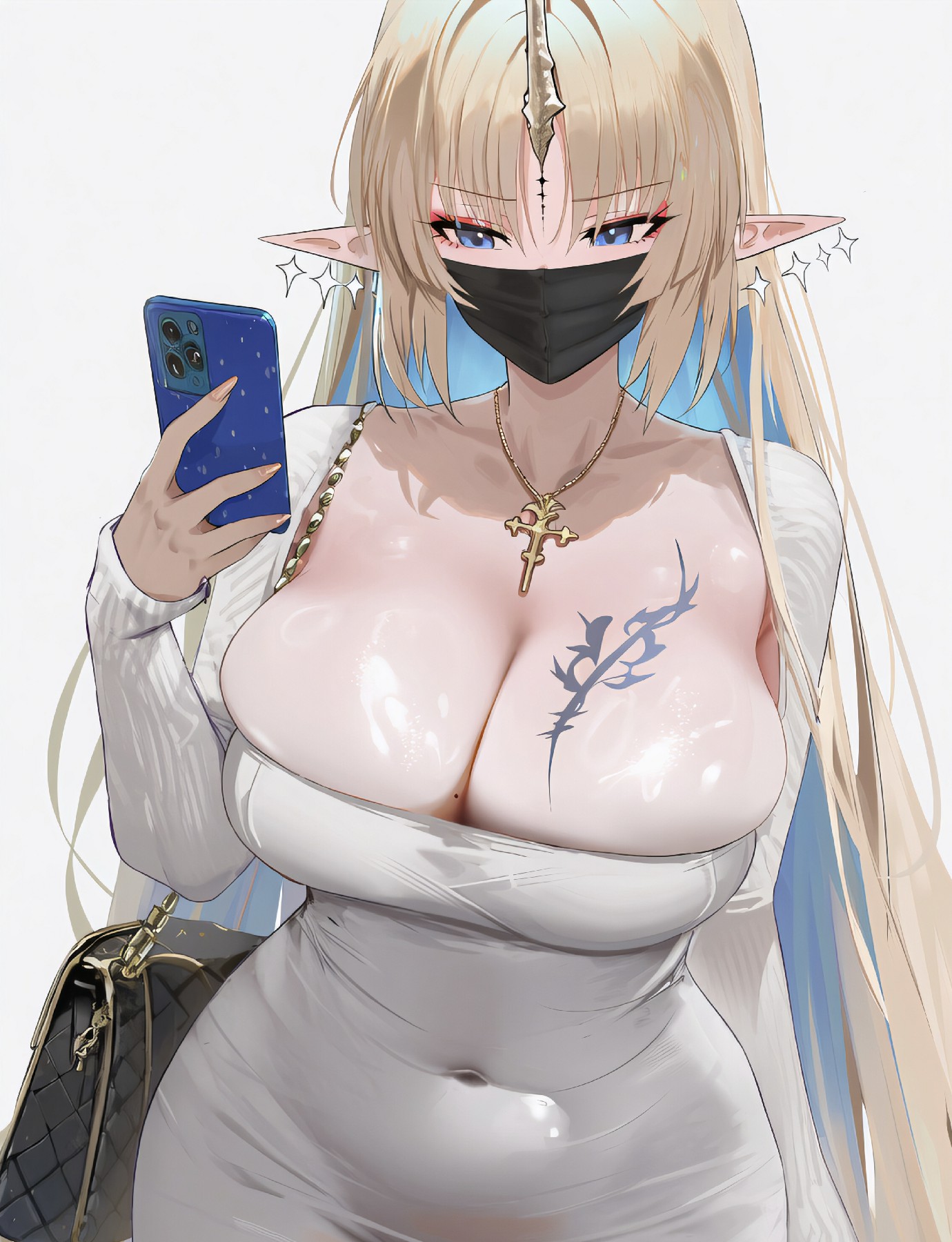 金发独角精灵辣妹自拍超吸睛