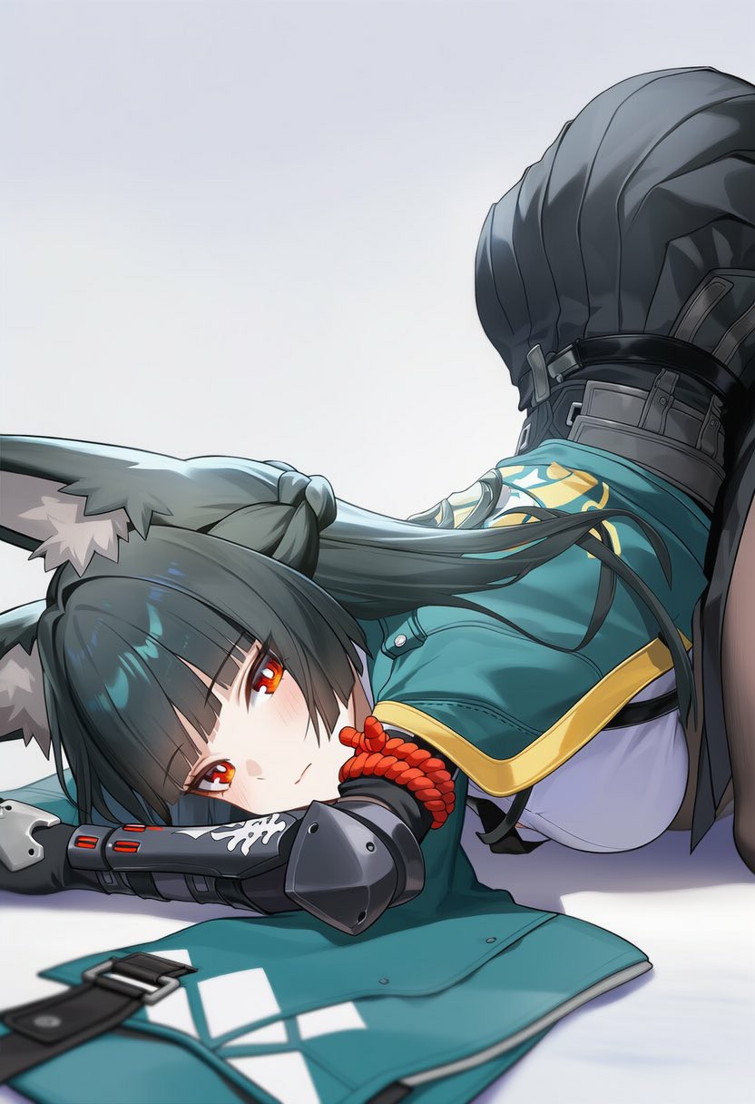 兽耳少女躺卧,精致服饰超吸睛