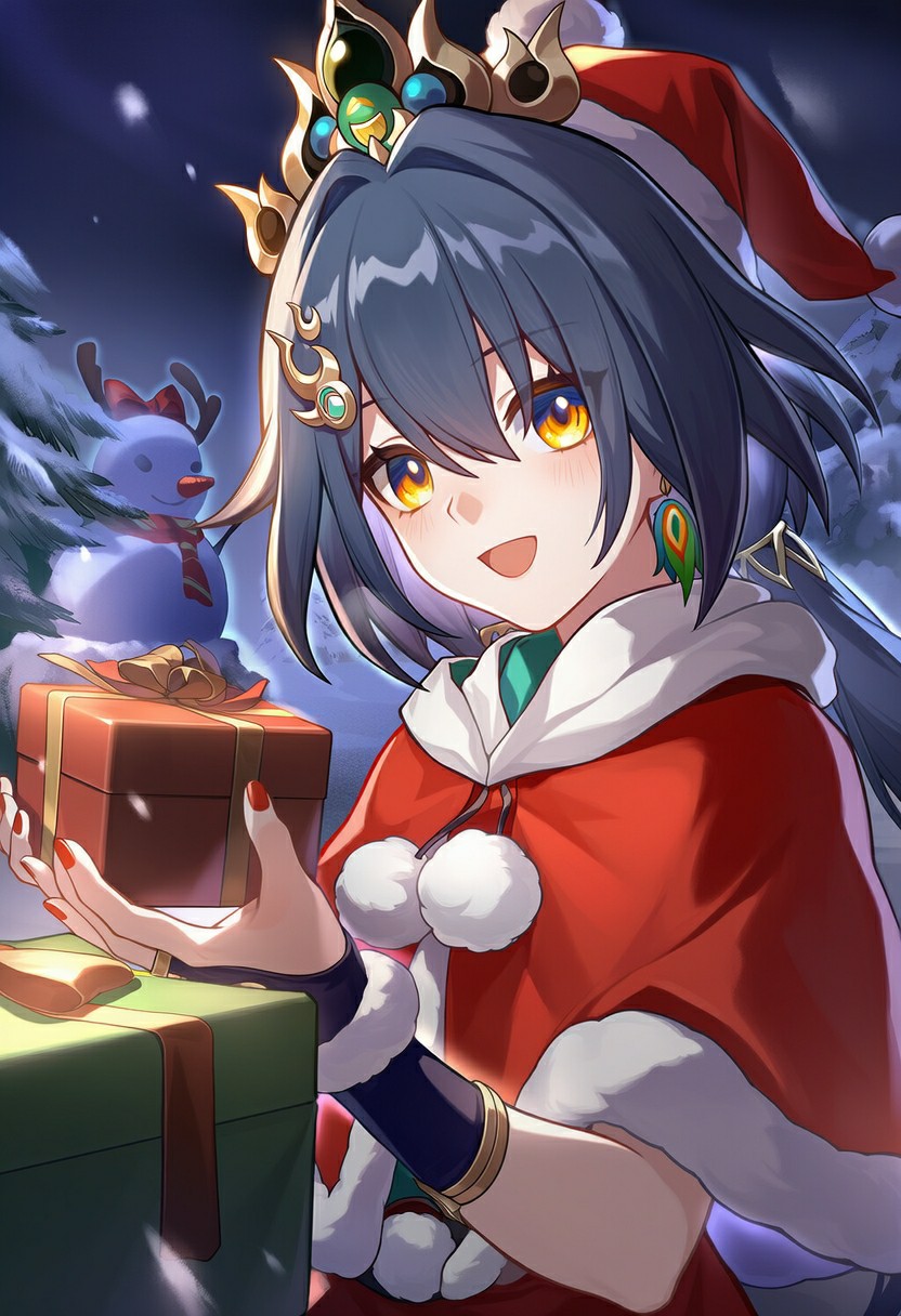 圣诞刻晴递出暖心礼物，冬日氛围拉满