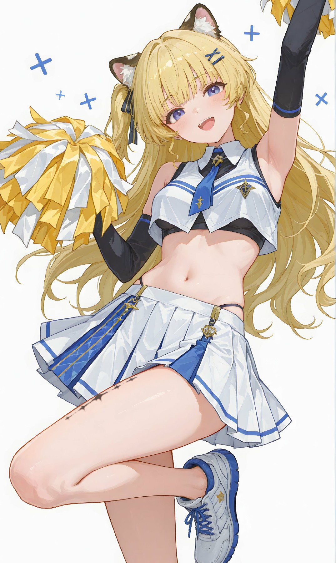 猫耳金发啦啦队少女活力满满