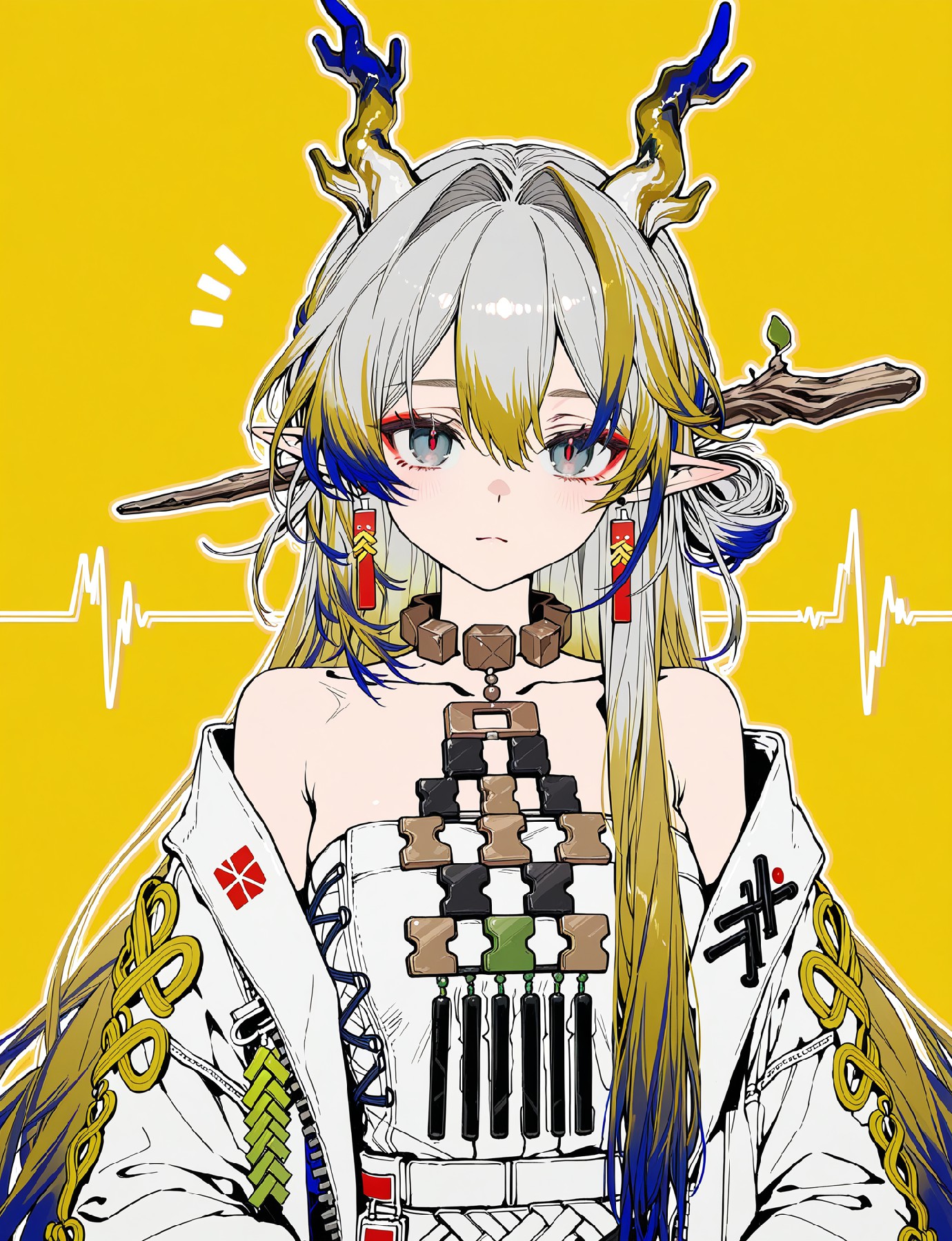 二次元鹿角精灵少女，撞色美学暴击！