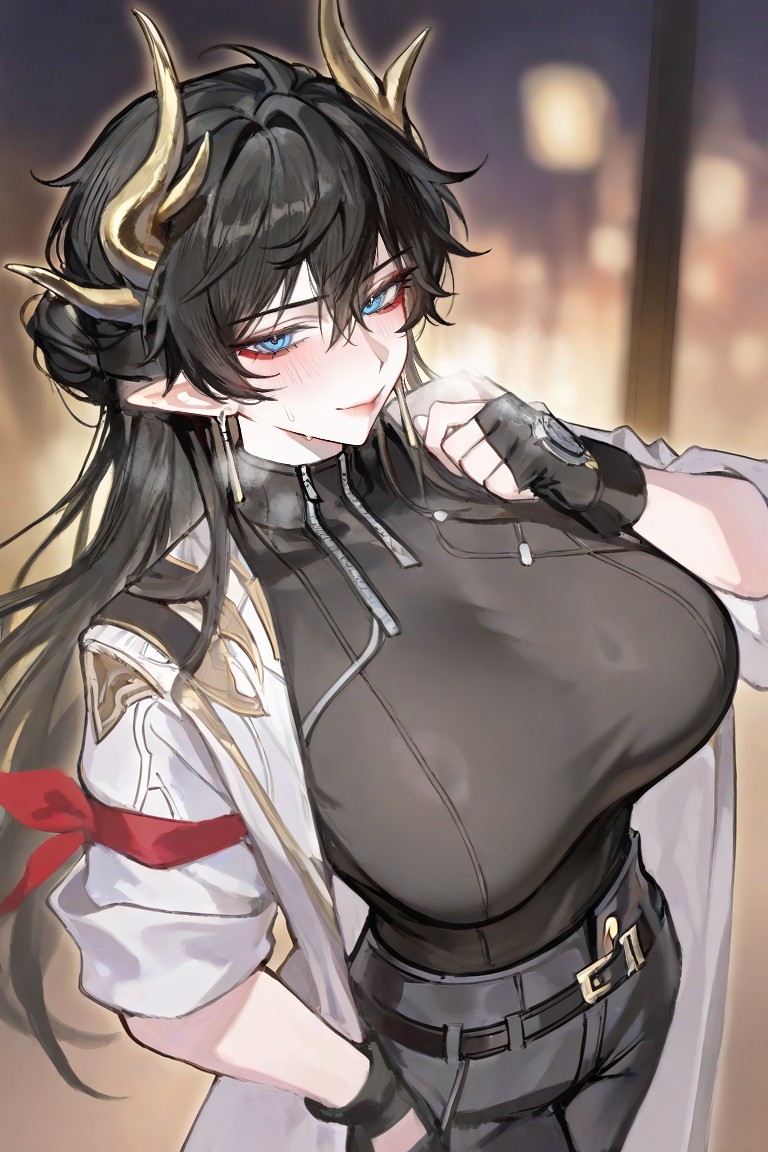 黑金角饰酷飒少女 动漫风穿搭太绝了