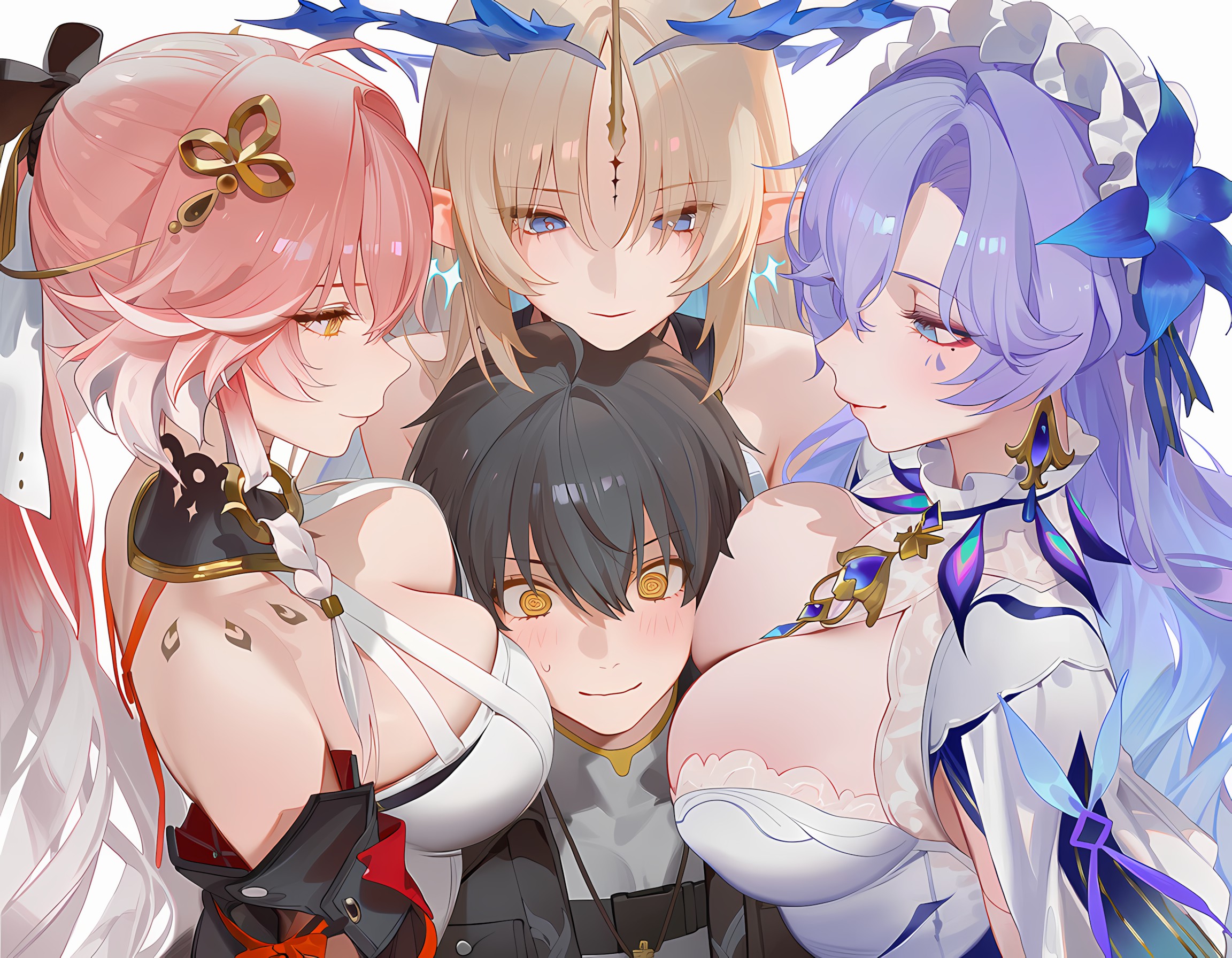 动漫角色的亲密同框时刻