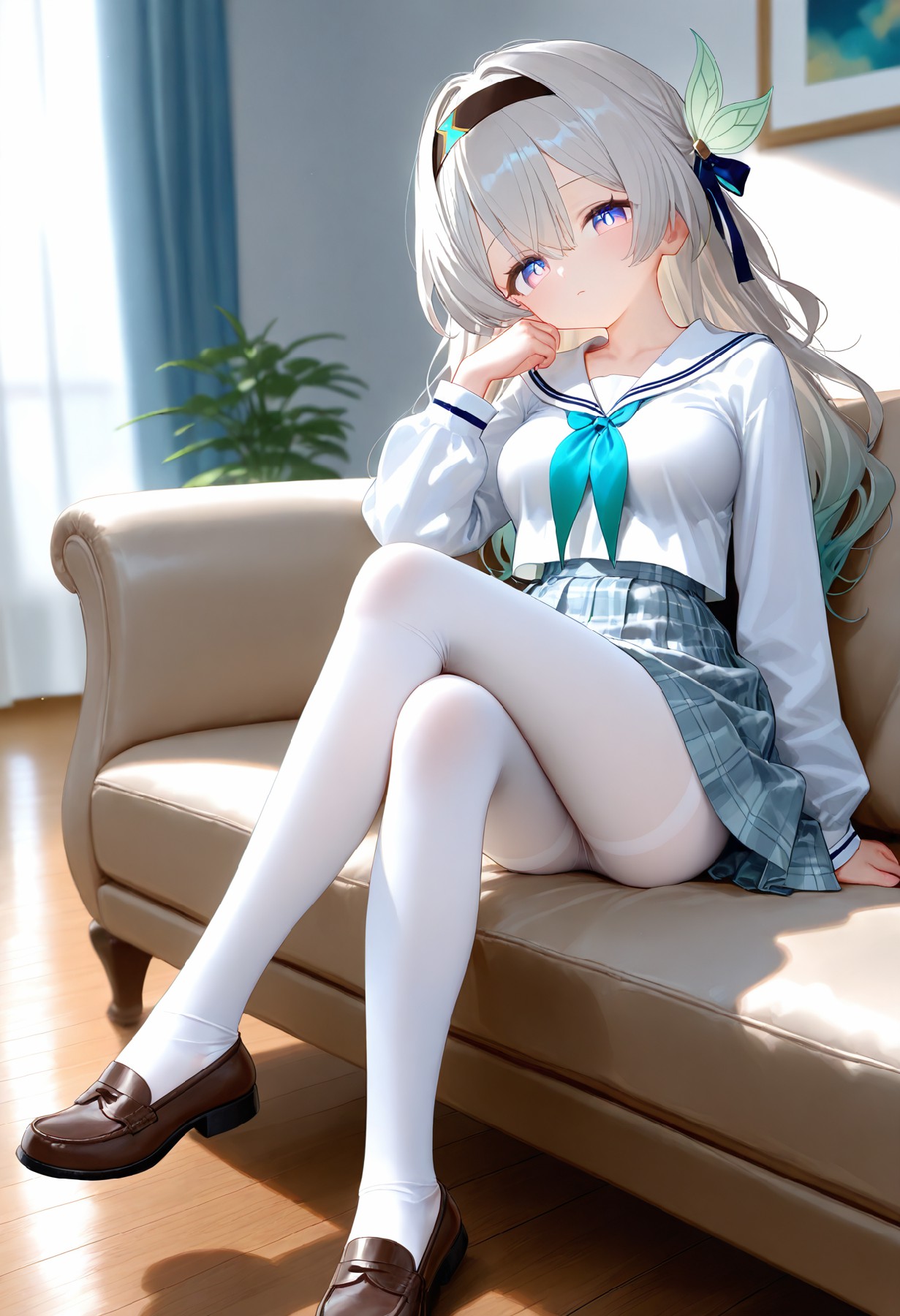 银发美少女水手服的治愈日常