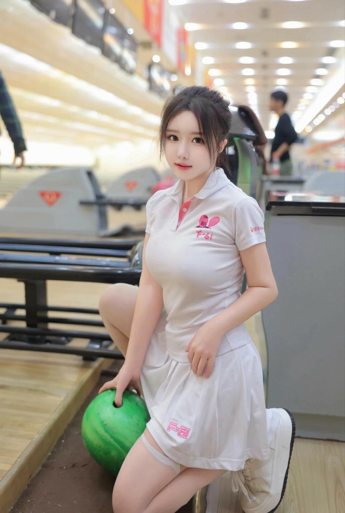 保龄球馆运动风少女写真氛围感拉满