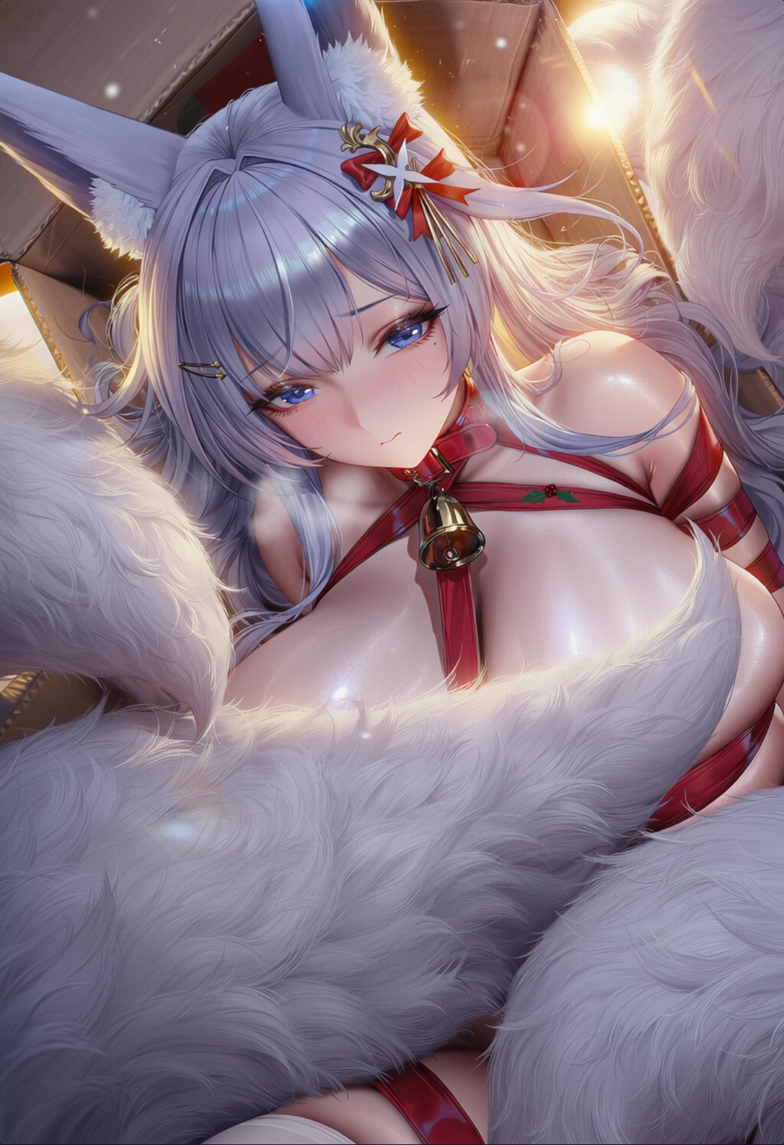 兔耳少女圣诞限定造型温柔又治愈