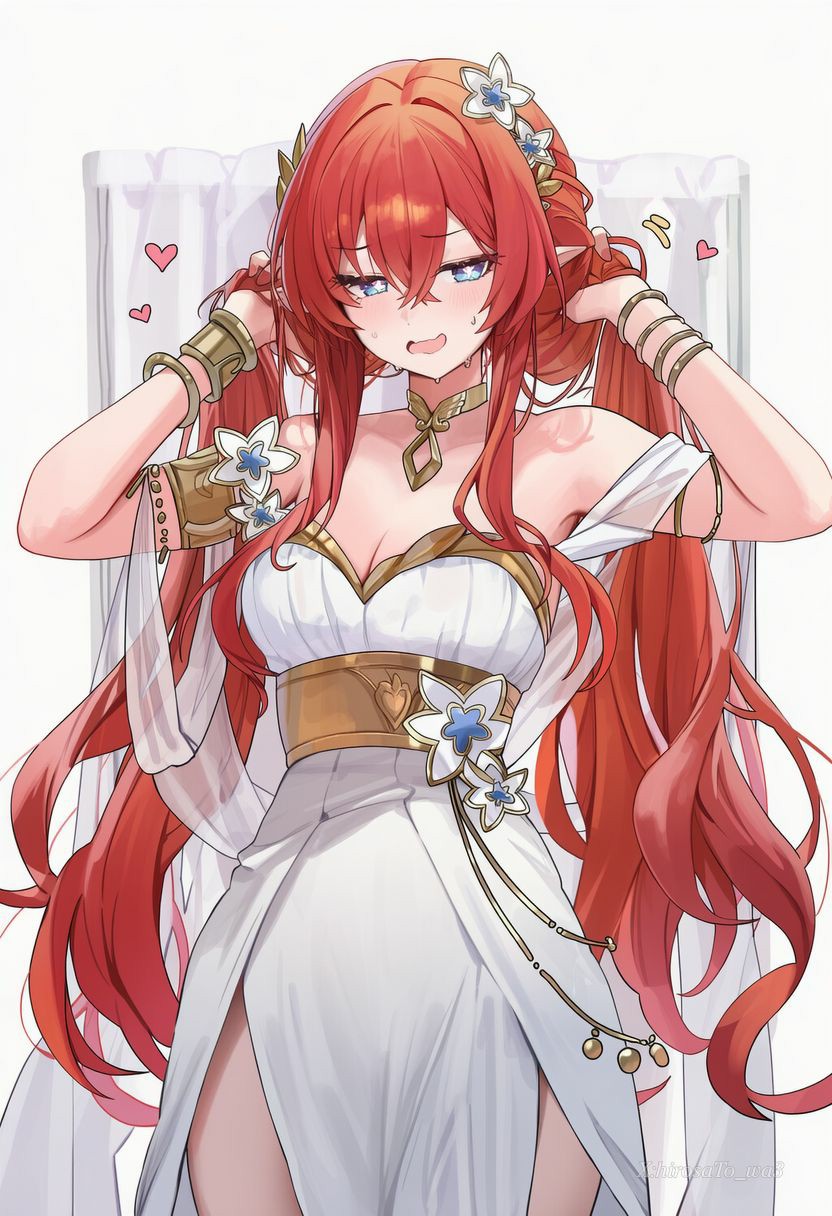 红卷长发精灵少女 软萌娇羞神态惹人怜爱