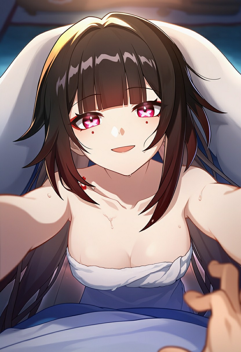 二次元美少女的温柔互动甜蜜瞬间